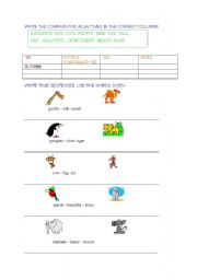 English worksheet: COMPARATIVES