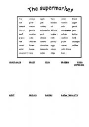 English Worksheet: Food in the supermarket