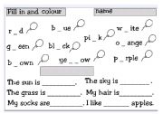 English Worksheet: Fill in the missing letters