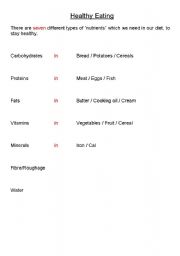 English Worksheet: Food groups