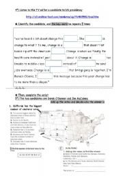 English Worksheet: us elections PART 3