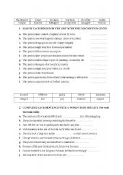 English Worksheet: crime related vocabulary- crime&criminals