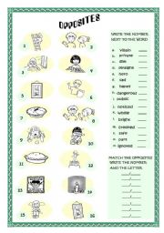 English Worksheet: OPPOSITES 2ND PART