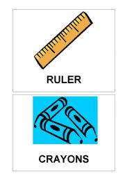 English Worksheet: School Flashcards