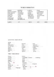 English worksheet: word formation