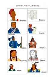 English worksheet: famous native americans