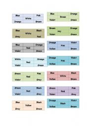 English worksheet: Colour bingo