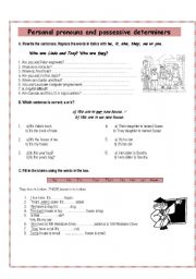 Personal pronouns and possessive determiners