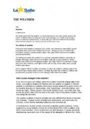 English worksheet: The Weather