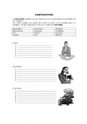 English Worksheet: Comparatives