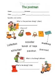 English Worksheet: The postman