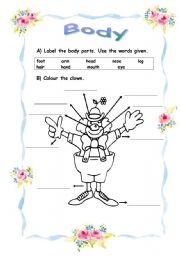 English Worksheet: Body Parts