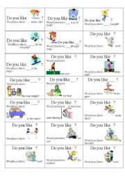 English Worksheet: Do you like dancing? Would you like to dance?