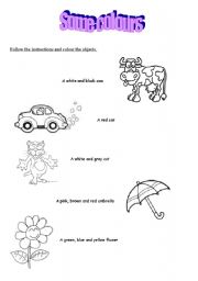 English Worksheet: Some colours