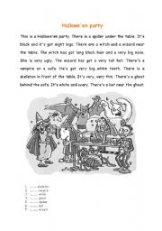 English Worksheet: A Halloween party