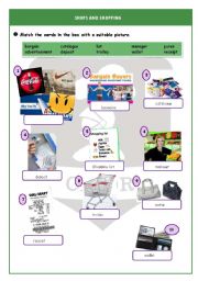 English Worksheet: Shopping - Teachers notes