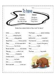 English Worksheet: To Have