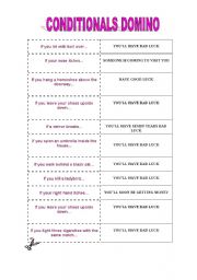 English Worksheet: Conditionals domino