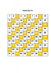 English worksheet: Counting by 3s