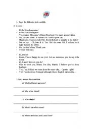 English Worksheet: Ask for/ Giving personal information