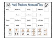 English Worksheet: Head, Shoulders, Knees and Toes