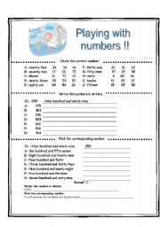 English Worksheet: Playing with numbers 4