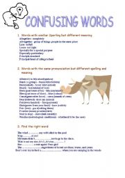 English Worksheet: Confusing words