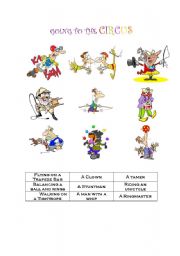 English worksheet: Going to the Circus