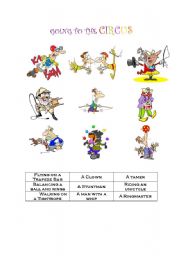 English Worksheet: Going to the Circus