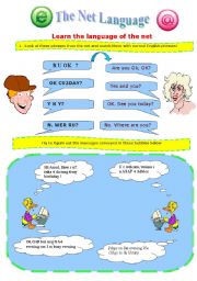 English Worksheet: Spelling  :  The internet Language