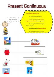 English Worksheet: Whats Snoppy doing?