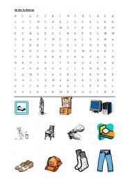 English worksheet: Wordsearch - In the bedroom