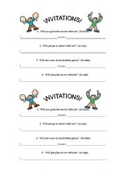 English Worksheet: How to accept or decline invitations