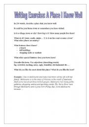 English worksheet: A Town I Know Well - Writing Exercise