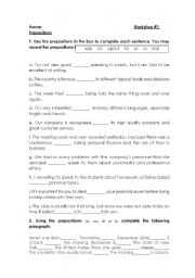 English Worksheet: Prepositions Workshop