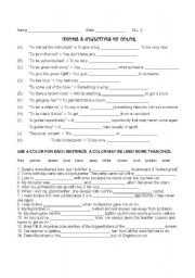 English worksheet: Color Idioms Basic Level