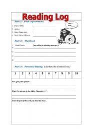 English Worksheet: Reading LOG