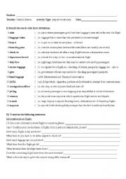 English Worksheet: Airport vocabulary