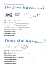 English worksheet: General questions