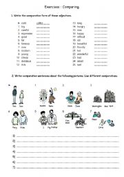 English Worksheet: Comparatives and superlatives exercises