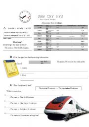 English Worksheet: Swiss Train Schedule