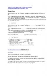English Worksheet: Listening, Test, reading, and exercises. Really really good. Try