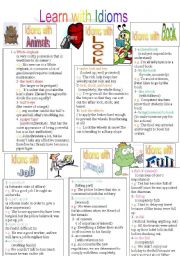 English Worksheet: Learn with Idioms ( Part 4 )