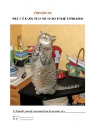 English Worksheet: PRONOUNS 