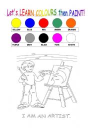 English Worksheet: colours