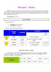 English worksheet: Phrasal verbs