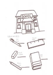 English Worksheet: school - objects