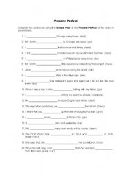 English Worksheet: Present Perfect X Simple Past 1