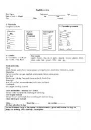 English worksheet: review verb to be 