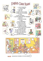 English Worksheet: E,glish class rules